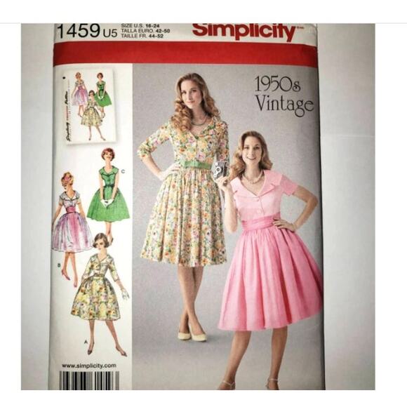 SIMPLICITY Vintage inspired dress pattern #1459 new - Picture 1 of 3